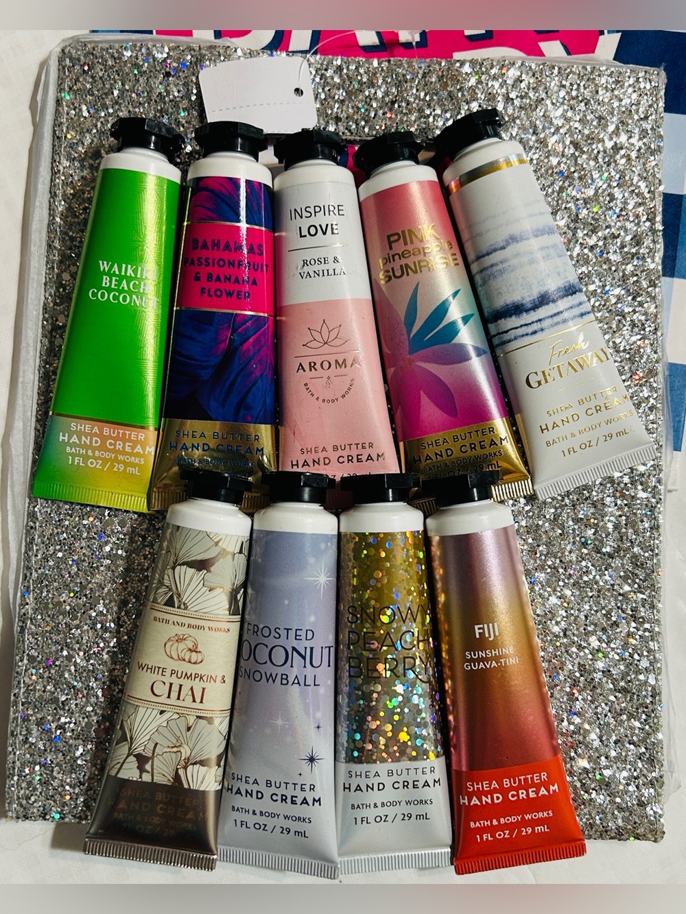 9 BBW Hand creams & BBW Sparkle Bag